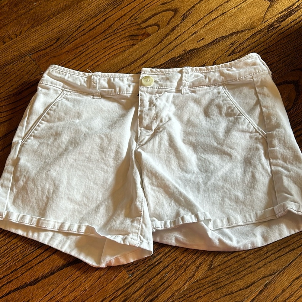 American Eagle white jean shorts